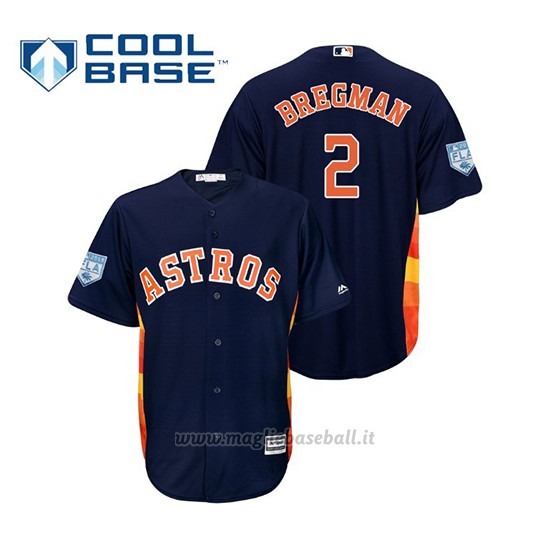 Maglia Baseball Uomo Houston Astros Alex Bregman Cool Base Entrenamiento De Primavera 2019 Blu